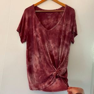 American Eagle Soft & Sexy Tie Dye Tshirt, Burgundy